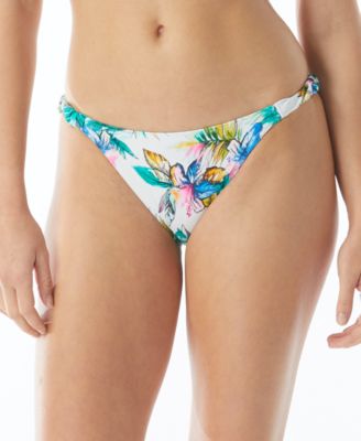 SUNDAZED - Lizzie Printed Shirred-Strap Bikini Bottoms