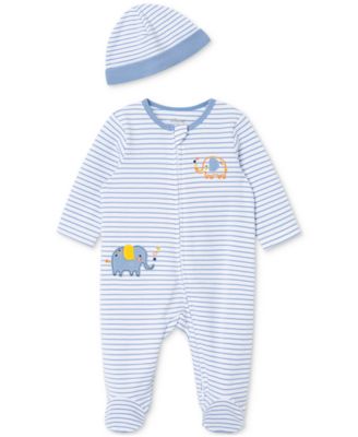 Little Me - Baby Boys Elephant Coverall with Hat