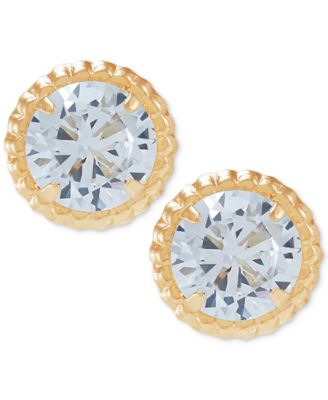 Macy's Brand - Cubic Zirconia Screw Back Stud Earrings in 14k Gold