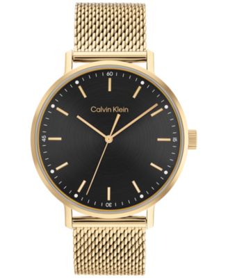 Calvin Klein - Men's Gold-Tone Mesh Bracelet Watch 42mm