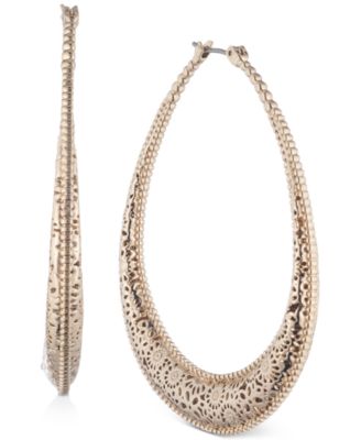 Marchesa - Gold-Tone Large Domed Filigree Hoop Earrings