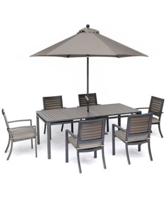 Agio - Marlough II Outdoor Aluminum 7-Pc. Dining Set (84" x 42" Dining Table and 6 Dining Chairs)