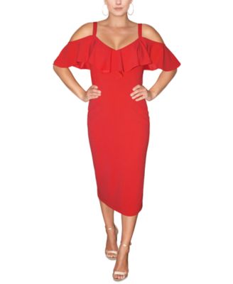RACHEL Rachel Roy - Off The Shoulder V-Neck Ruffle Dress