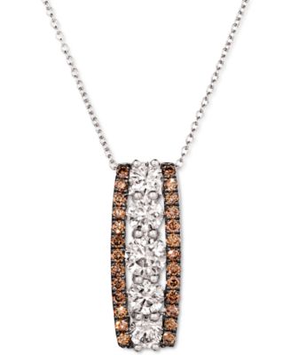 Le Vian - Chocolate Diamond (1/2 ct. t.w.) & Nude Diamond (1-1/2 ct. t.w.) Vertical Bar 18" Pendant Necklace
