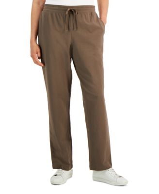 Karen Scott - Petite Drawstring Wide-Leg Active Pants