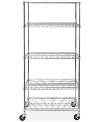 Seville Classics - 5-Tier NSF Steel Wire Wheeled Shelving