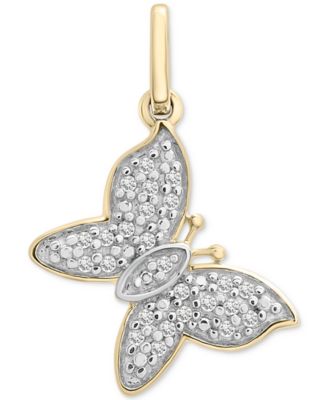 Wrapped - Diamond Butterfly Charm Pendant (1/20 ct. t.w.) in 10k Gold