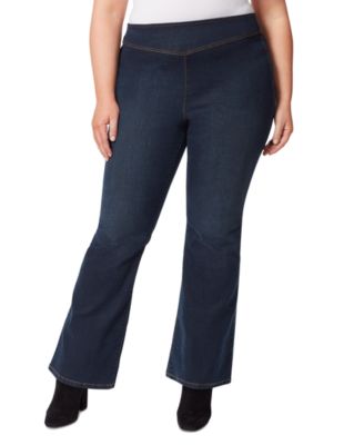 Jessica Simpson - Trendy Plus Size Pull-On Long Flare Jeans