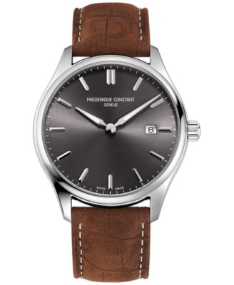 Frederique Constant - Men's Swiss Classics Brown Leather Strap Watch 40mm