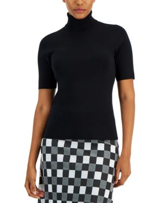 Anne Klein - Women's Half-Sleeve Turtleneck Top
