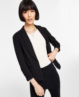 Bar III - Petite Ruched-Sleeve Jacket