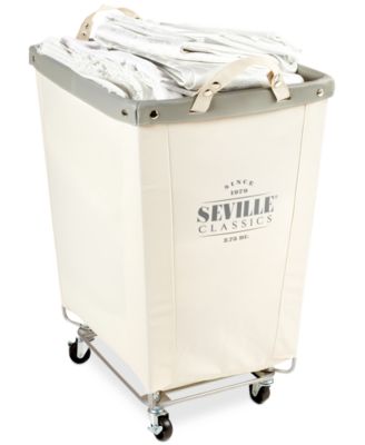 Seville Classics - Commercial Grade Heavy-Duty Extra-Large Canvas Wheeled Laundry Hamper