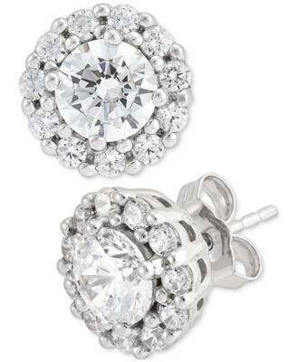 Grown With Love - IGI Certified Lab Grown Diamond Halo Stud Earrings (2 ct. t.w.) in 14k White Gold