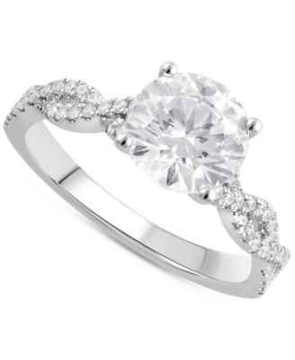 Badgley Mischka - Certified Lab Grown Diamond Twist Engagement Ring (2 ct. t.w.) in 14k White Gold