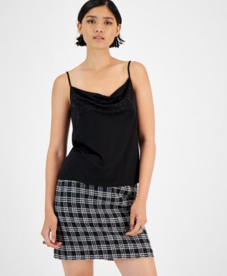 Bar III - Women's Embellished Drape-Neck Camisole Top