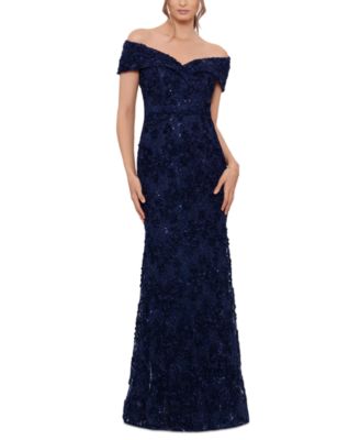 XSCAPE - Off-The-Shoulder Lace Gown