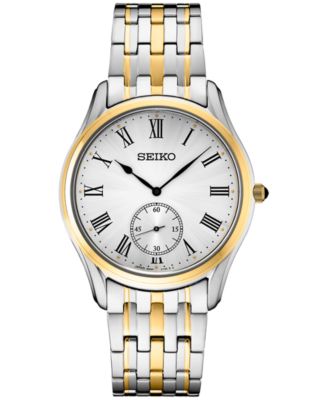 Seiko - Men's Analog Essentials Two-Tone Stainless Steel Bracelet Watch 39mm