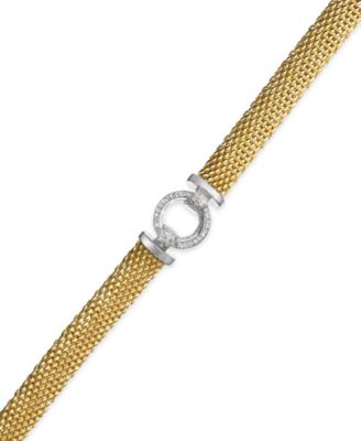 Macy's Brand - Diamond Ring Accent Mesh Bracelet in Vermeil and Sterling Silver (1/4 ct. t.w.)