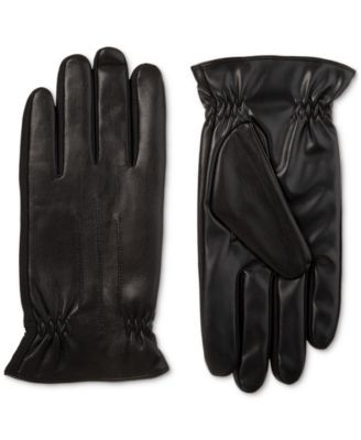 Isotoner Signature - Men's Insulated Faux-Leather Touchscreen Gloves