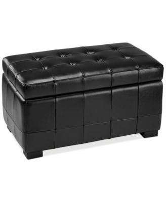 Furniture - Benson Leather Storage Ottomans for just $9.95