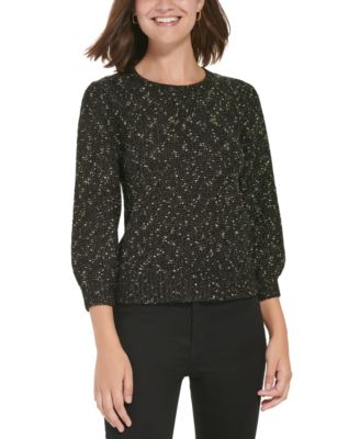 Calvin Klein Jeans - Women's Puff-Sleeve Cropped Sweater