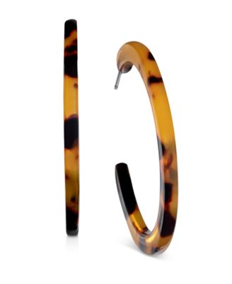 Lola Ade - Medium Tortoise-Look C-Hoop Earrings, 1.5"