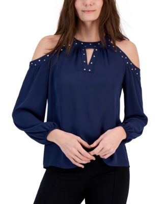 I.N.C. International Concepts - Women's Printed Cold-Shoulder Top