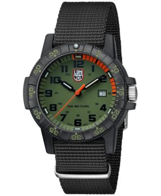 Luminox - Men's Swiss Leatherback Sea Turtle Giant Dive Black NATO Strap Watch 44mm