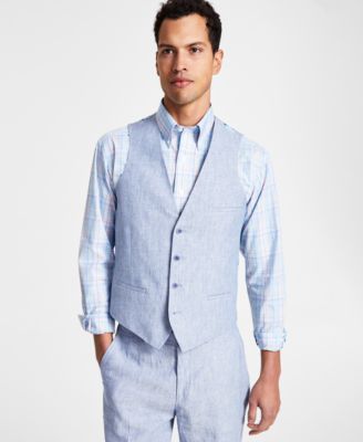 Bar III - Men's Slim-Fit Tan Linen Suit Vest