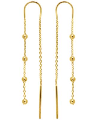 Giani Bernini - Polished Ball Chain Threader Drop Earrings in 18k Gold-Plated Sterling Silver or Sterling Silver