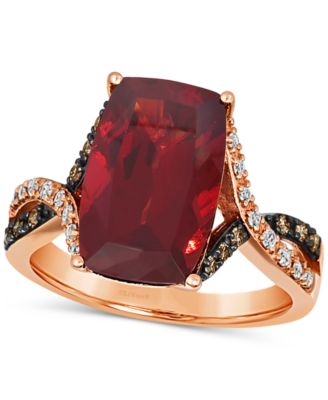 Le Vian - Pomegranate Garnet (6-3/4 ct. t.w.) & Diamond (1/4 ct. t.w.) Statement Ring in 14k Rose Gold