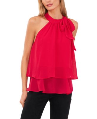 CeCe - Tiered Tie-Neck Top