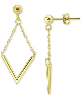 Giani Bernini - V Bar & Chain Drop Earrings