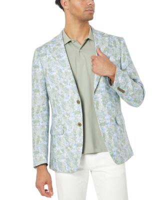 Tallia - Men's Slim-Fit Patterned Linen Sport Coat
