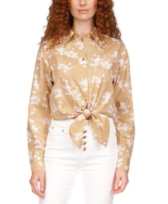 Michael Kors - Women's Cotton Botanical Tie Shirt