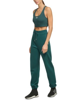 DKNY - Women's Performance Metallic-Logo Racerback Sports Bra