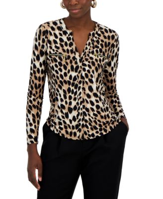 I.N.C. International Concepts - Printed Zip-Detail Top