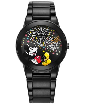 Citizen - Unisex Disney Mickey Mouse Black Stainless Steel Bracelet Watch 40mm