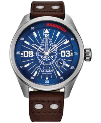 Citizen - Men's Star Wars Han Solo Brown Leather Strap Watch 43mm