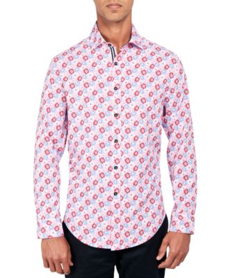 Society of Threads - Men's Regular-Fit Non-Iron Performance Stretch Flower-Print Button-Down Shirt