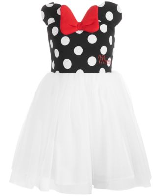 Disney - Minnie Mouse Polka Dot & Mesh Dress, Toddler & Little Girls (2T-6X)