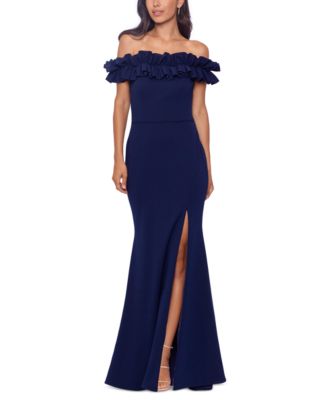 XSCAPE - Ruffled Off-The-Shoulder Gown