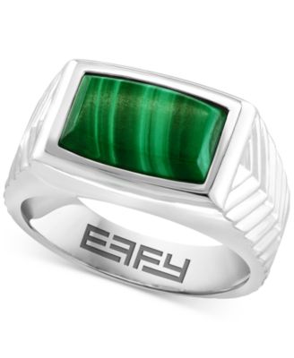EFFY Collection - Men's Malachite Ring in Sterling Silver