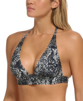 DKNY - Women's Animal-Print Triangle Halter Bikini Top