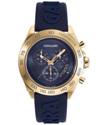 Salvatore Ferragamo - Men's Swiss Chronograph Urban Blue Silicone Strap Watch 43mm