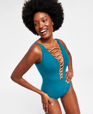 Bleu by Rod Beattie - Women's Core-Lace-Down Mio One-Piece Swimsuit
