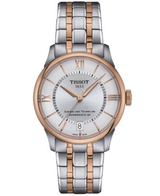 Tissot - Women's Swiss Automatic Chemin des Tourelles Powermatic 80 Two-Tone Stainless Steel Bracelet Watch 34mm