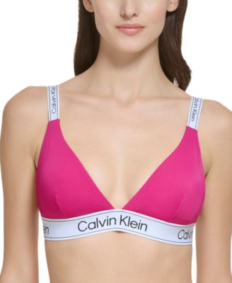 Calvin Klein - Women's Ribbed Triangle Logo Bikini Top