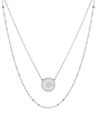 Giani Bernini - Initial Disc Layered Pendant Necklace in Sterling Silver