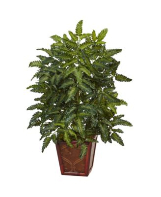 Nearly Natural - Bracken Fern Artificial Plant in Wood Planter